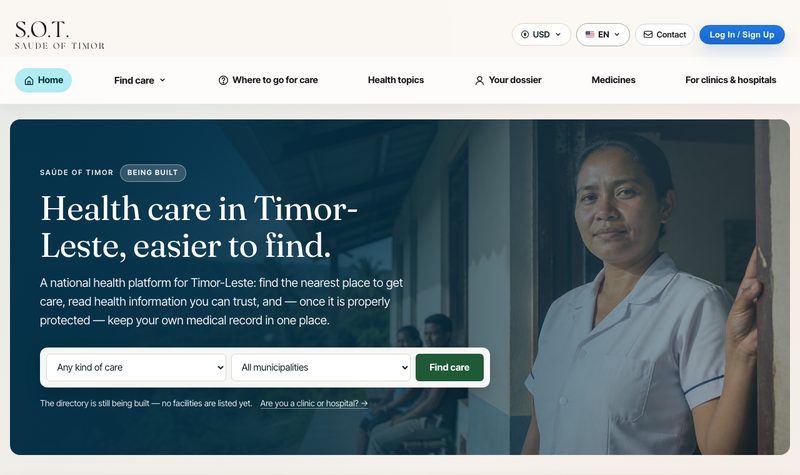 Saúde of Timor homepage
